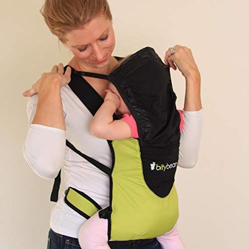  Bitybean UltraCompact Baby Carrier for Travel and Use in Pool and Ocean - Sand Grey with Hood