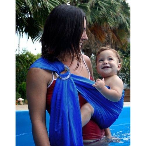  Biubee Water Sling Baby Wrap Carrier - Adjustable Shoulder Ring Mesh Breathable Chest Sling Infant Carrier for Summer Pool Beach