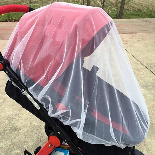  Biubee 2 Pcs Stroller Nets- Portable Baby Mosquito Net Toddler Insect Shield Cover Bug Protection for Carrier, Cradle, Carseat(White, 2 Size)