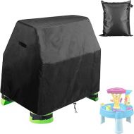 Kids Water Table Cover Fit for Step2 Little Tikes Rain Showers Splash Pond Water Table, Outdoor Waterproof Dustproof Anti-UV Water Table Toys Cover, Heavy Duty 420D Oxford Accessory (Cover Only) Black