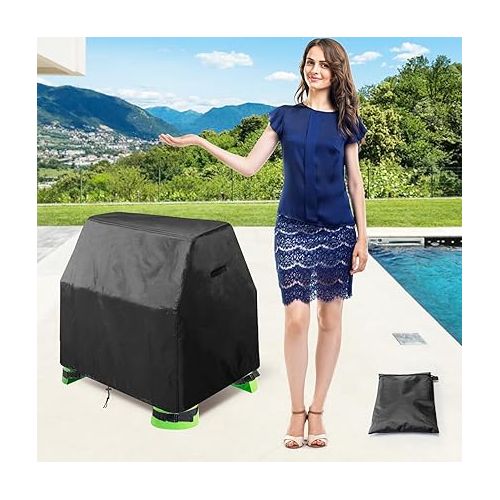  Kids Water Table Cover Fit for Step2 Little Tikes Rain Showers Splash Pond Water Table, Outdoor Waterproof Dustproof Anti-UV Water Table Toys Cover, Heavy Duty 420D Oxford Accessory (Cover Only) Black