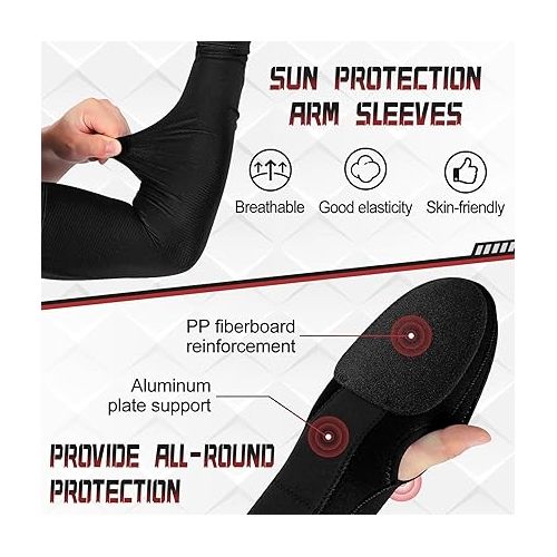  Durable Sliding Baseball Mitt Youth Adult with UV Sun Protection Arm Sleeves, Sliding Glove for Baseball Softball with Elastic Adjustable Wrist Compression Strap, Right Hand