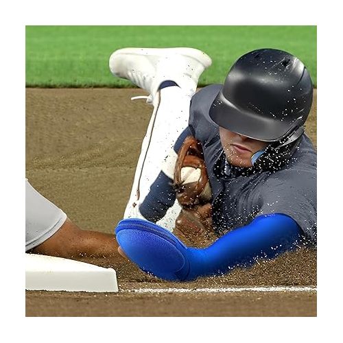  Durable Sliding Baseball Mitt Youth Adult with UV Sun Protection Arm Sleeves, Sliding Glove for Baseball Softball with Elastic Adjustable Wrist Compression Strap, Left Hand