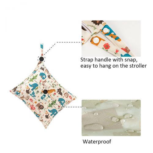  [아마존베스트]Biubee 3 Pack Wet Dry Cloth Diaper Bags - Baby Waterproof Washable Reusable Hanging Diaper Organizer