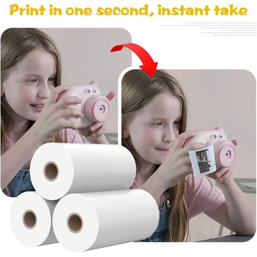  Biubee 9 Rolls Kids Instant Camera Refill Print Paper- Photo Printer Thermal Paper Rolls Instant Print Camera Refill Paper for Kids Instant Camera Favors Supplies