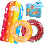 Biulotter Swimming Rings for Kids Fruit Pool Float, Swim Tube Ring, Inflatable Pool Floats Swim Pool Party Inner Tube for Kids, 3 Style Summer Pool Toy for Fun