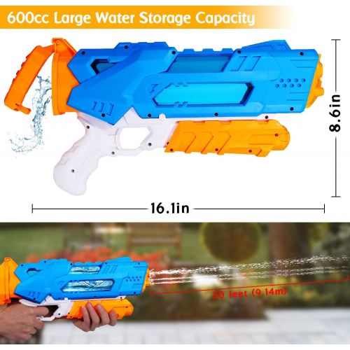  Biulotter Water Gun for Kids, 3 Nozzles Transparent Squirt Guns Water Gun 1200CC Water Toys for Boys Girls Summer Swimming Pool Beach Sand Outdoor Water Fighting Play Toys