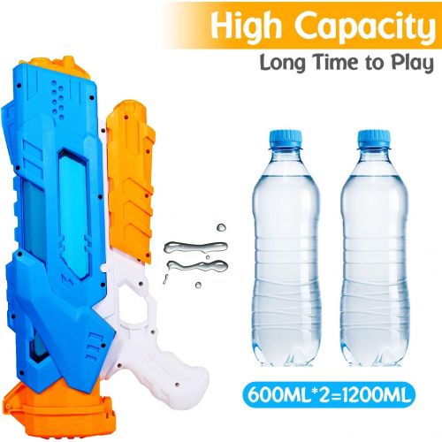  Biulotter Water Gun for Kids, 3 Nozzles Transparent Squirt Guns Water Gun 1200CC Water Toys for Boys Girls Summer Swimming Pool Beach Sand Outdoor Water Fighting Play Toys