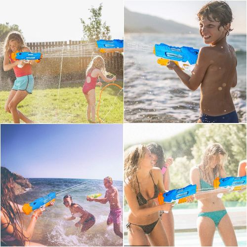  Biulotter Water Gun for Kids, 3 Nozzles Transparent Squirt Guns Water Gun 1200CC Water Toys for Boys Girls Summer Swimming Pool Beach Sand Outdoor Water Fighting Play Toys