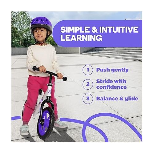  Aluminum Balance Bike for Kids and Toddlers - (Lightweight - 4LBS) - Toddler Bike - No Pedal Sport Training Bicycle - Bikes for 2, 3, 4, 5 Year Old - Purple