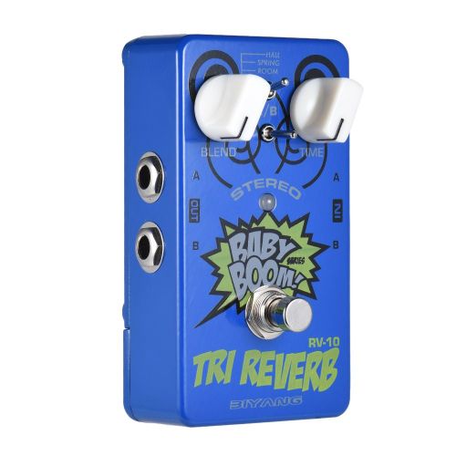  Biyang BIYANG Stereo Reverb Guitar Effect Pedal RV-10 BABY BOOM Series 3 Modes True Bypass Full Metal Shell