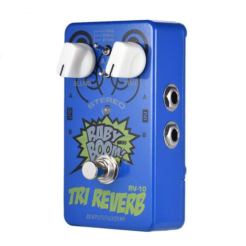  Biyang BIYANG Stereo Reverb Guitar Effect Pedal RV-10 BABY BOOM Series 3 Modes True Bypass Full Metal Shell