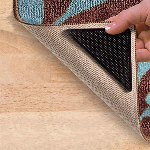  BizAmzz Floor Mat - 4pcs Set Carpet Pad Non Slip Silicone Sticker Gel Black Sticking Rug Carpets Floor Anti Part Mat - Grippers Liberty Cleaner Vacuum Paper Trend Rav4 Commercial Gymnastic