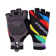 Bjzxz Men and Women Half Finger Riding Gloves Fingerless Gym Gloves Fitness Exercise Cycling 1 Pair Sports Gloves with Non-Slip Cushion (Size : M)