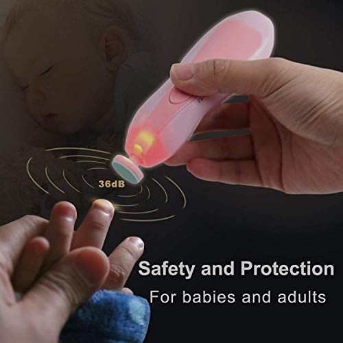  [아마존베스트]B&K Glopole Baby Nail Trimmer File with Light - Safe Electric Nail Clippers Kit for Newborn Infant Toddler Kids Toes...