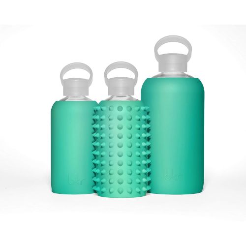  Bkr bkr Glass Water Bottle with Smooth Silicone Sleeve for Travel, Narrow Mouth, BPA-Free & Dishwasher Safe