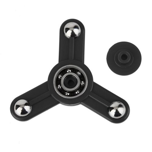  Black Tri-Spinner Toy Plastic Hand Spinner Finger Spinner Toys For Adults Kids