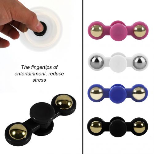  Black Two Ball Metal Bearing Hand Spinner Toy Anti Stress Autism ADHD Fingertip Toy