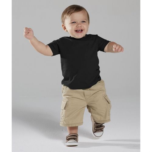  Black Cotton 4.5-ounce Infant Fine Jersey T-shirt