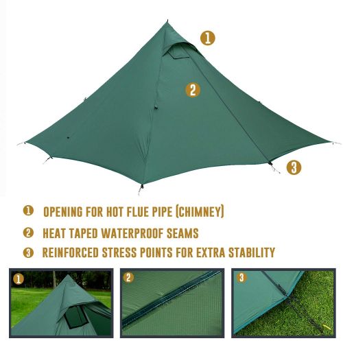  Black Orca Wild Haven Double Tent with Stovepipe Hole