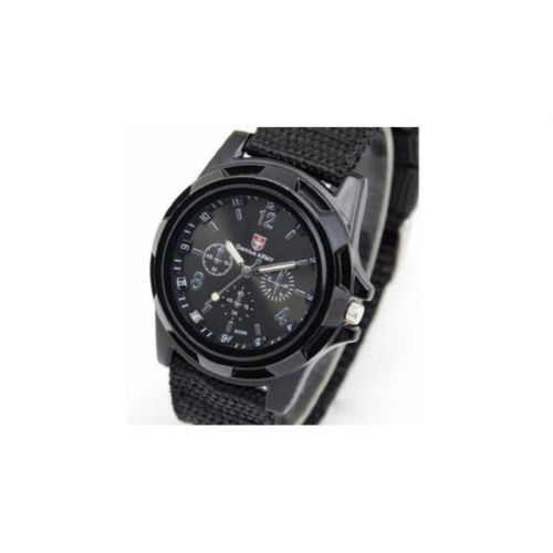  Black Army MenS Sport Style Canvas Belt Quartz Wrist Watch