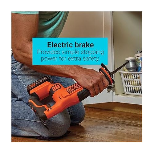  BLACK+DECKER 20V MAX* POWERCONNECT 7/8 in. Cordless Reciprocating Saw (BDCR20B)