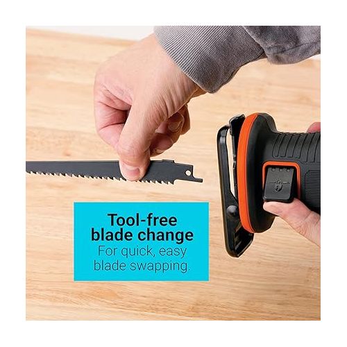  BLACK+DECKER 20V MAX* POWERCONNECT 7/8 in. Cordless Reciprocating Saw (BDCR20B)