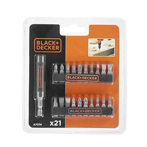  Black & Decker A7074-XJ 21 Piece Screwdriver Bit Set + Bit Holder