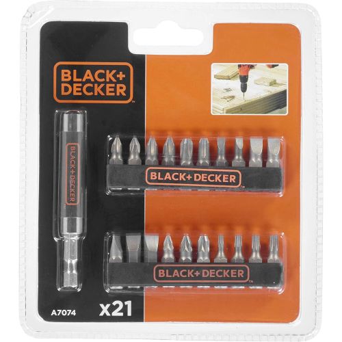  Black & Decker A7074-XJ 21 Piece Screwdriver Bit Set + Bit Holder