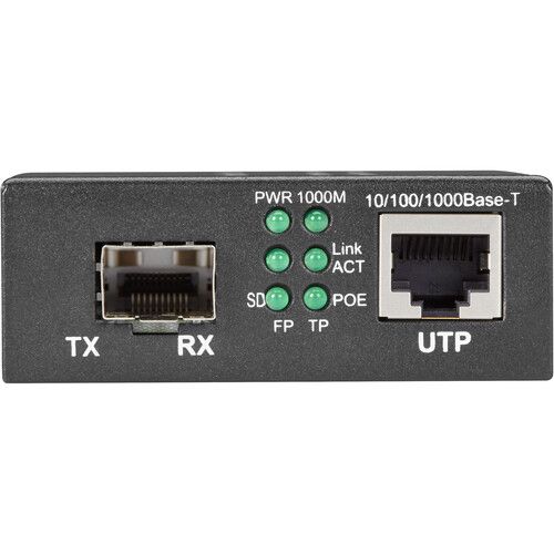  Black Box Pure Networking Gigabit Ethernet PoE+ Copper to Fiber Media Converter