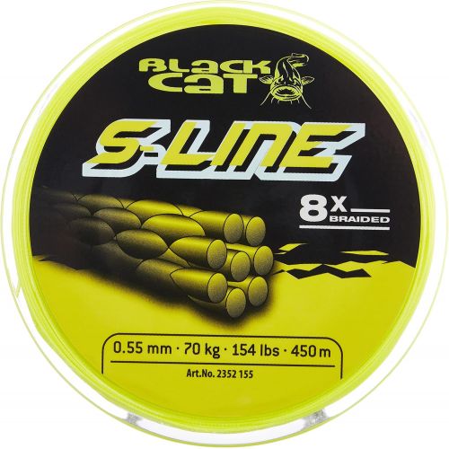  [아마존베스트]Black Cat Unisex  Adult Yellow, Diameter 0.55 mm S-Line 450 m 70 kg, 154 lbs, 0.55 mm.