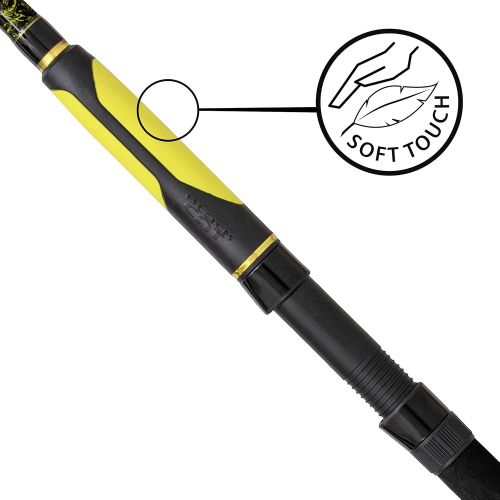  [아마존베스트]Black Cat Premium Catfish Rod Perfect Passion Spin Fishing Rod Spinning Rod Catfish Fishing Catfish Rod Casting Weight 60-200 g Black/Yellow 2.70 m