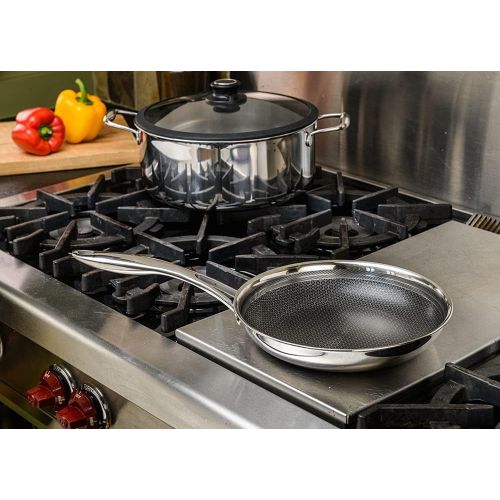  [아마존베스트]Black Cube Hybrid Stainless Steel Frying Pan with Nonstick Coating, Oven-Safe Cookware, 8 Inches