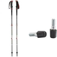 Black Diamond Trail Pro Shock Trekking Pole, 68-140cm and Black Diamond Tech Tip (Rubber) Bundle