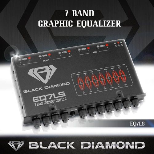  Black Diamond EQ7LS 7 1/2 DIN 7-Band Pre Amp Equalizer Car Audio EQ w/Front Rear + Sub Output