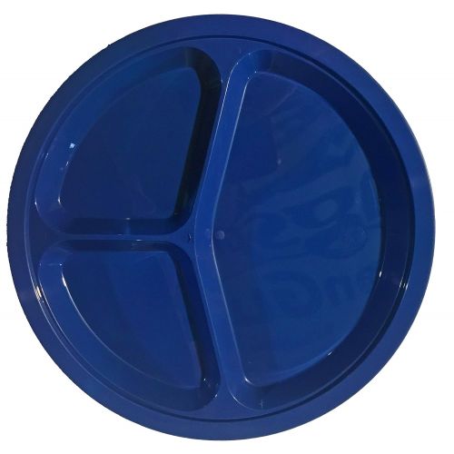  Black Duck Brand Plastic 3 Compartment Divided Reusable/Disposable Plates - Large - 10.25 - White, Red, or Blue (Set of 12 Red, White, Blue)