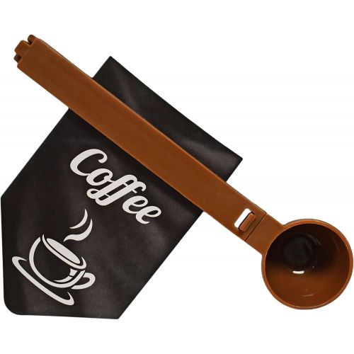  Black Duck Brand Set of 6 Coffee Toned Coffee Ground Scoopers 1 1/4 TBSP Scoop With Bag Clip! A Must-Have for Any Coffee Lover! (6)