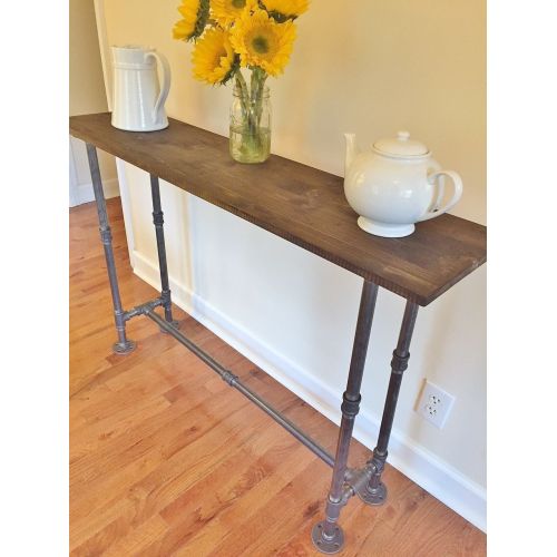  Black Iron Industrial Vintage Style Steel Pipe Hallway Entry Console Table