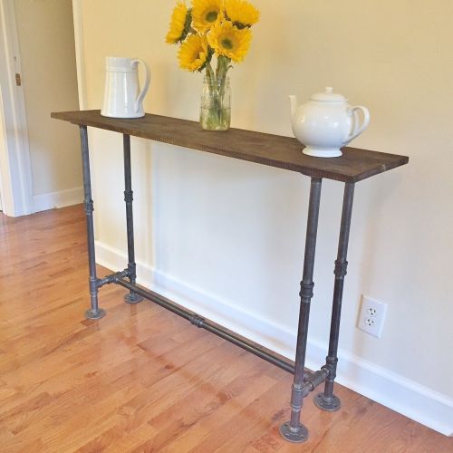  Black Iron Industrial Vintage Style Steel Pipe Hallway Entry Console Table