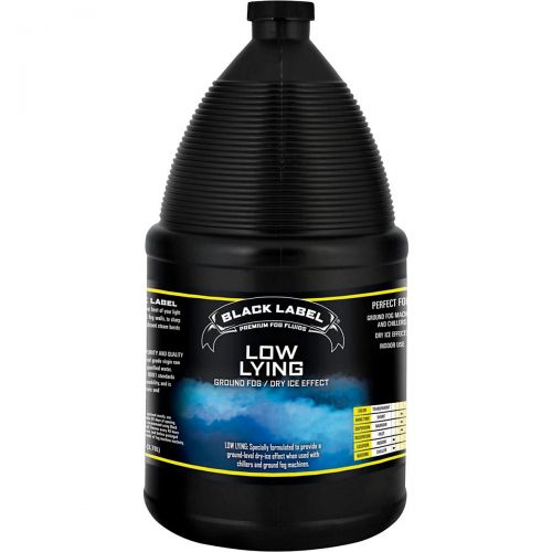  Black Label},description:Specially formulated to provide a ground-level dry-ice effect when used with chillers and ground fog machines.Black Label Premium Fog Fluids provide a vari