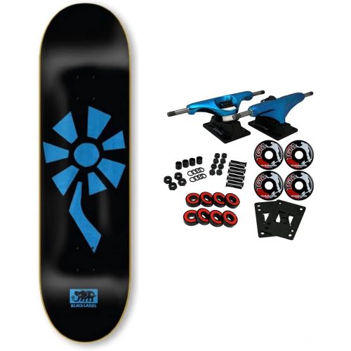  Black Label Skateboards Black Label Skateboard Complete Flower Power Black/Blue 8.5 x 32.38