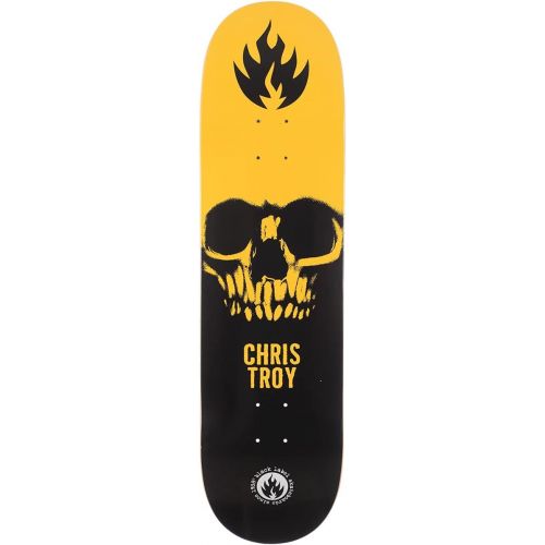  Black Label Skateboards Black Label Skateboard Deck Chris Troy Skull Black/Yellow 8.5 x 32.38