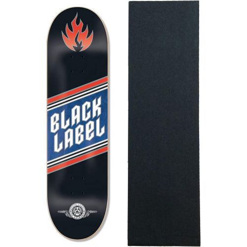 Black Label Skateboards Black Label Skateboard Deck Top Shelf Knockout Blue Stain 8.5 x 32.38 with Grip