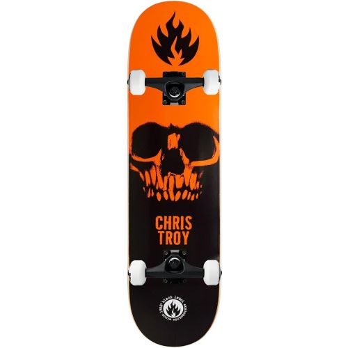  Black Label Skateboards Black Label Skateboard Assembly Chris Troy Skull Black/Orange 8.5 x 32.38 Complete