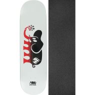 Black Label Skateboards Elephant Fade White/Black/Red Skateboard Deck - 8.5 x 32.38 with Black Magic Black Griptape - Bundle of 2 Items