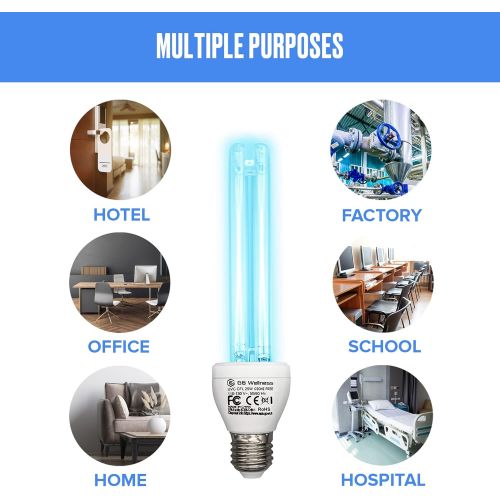  Black Magic 3D Ultraviolet Ozone Free Germicidal Light Bulb with a Magnetic Mount 254 nm UV UVC 25 W 110 V Quartz E26/E27