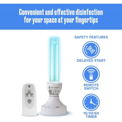  Black Magic 3D Ozone UV Germicidal Light Sanitizer UVC Ultraviolet Lamp E26 Bulb with Stand and Remote Lamp