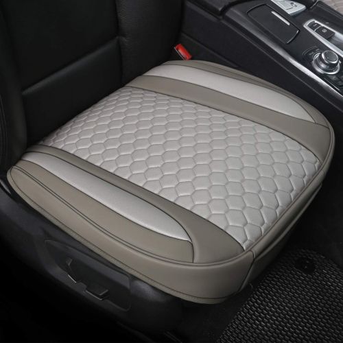  [아마존핫딜][아마존 핫딜] Black Panther Luxury PU Leather Car Seat Cover for Front Seat (Bottom),Universal Compatible - 1 Pieces,Mixed Silver (21.26×20.86 Inches)