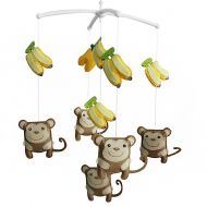Black Temptation Cute Crib Mobile Crib Hanging Bell Musical Toy for Infant Bed Monkey
