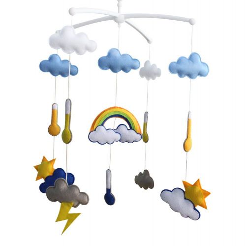  Black Temptation Creative Hanging Toys, Rotatable Crib Mobile, [Weather Theme Design]